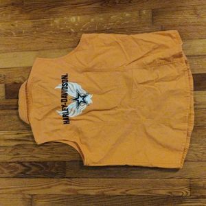 Harley Davidson Orange Vintage Vest Shirt